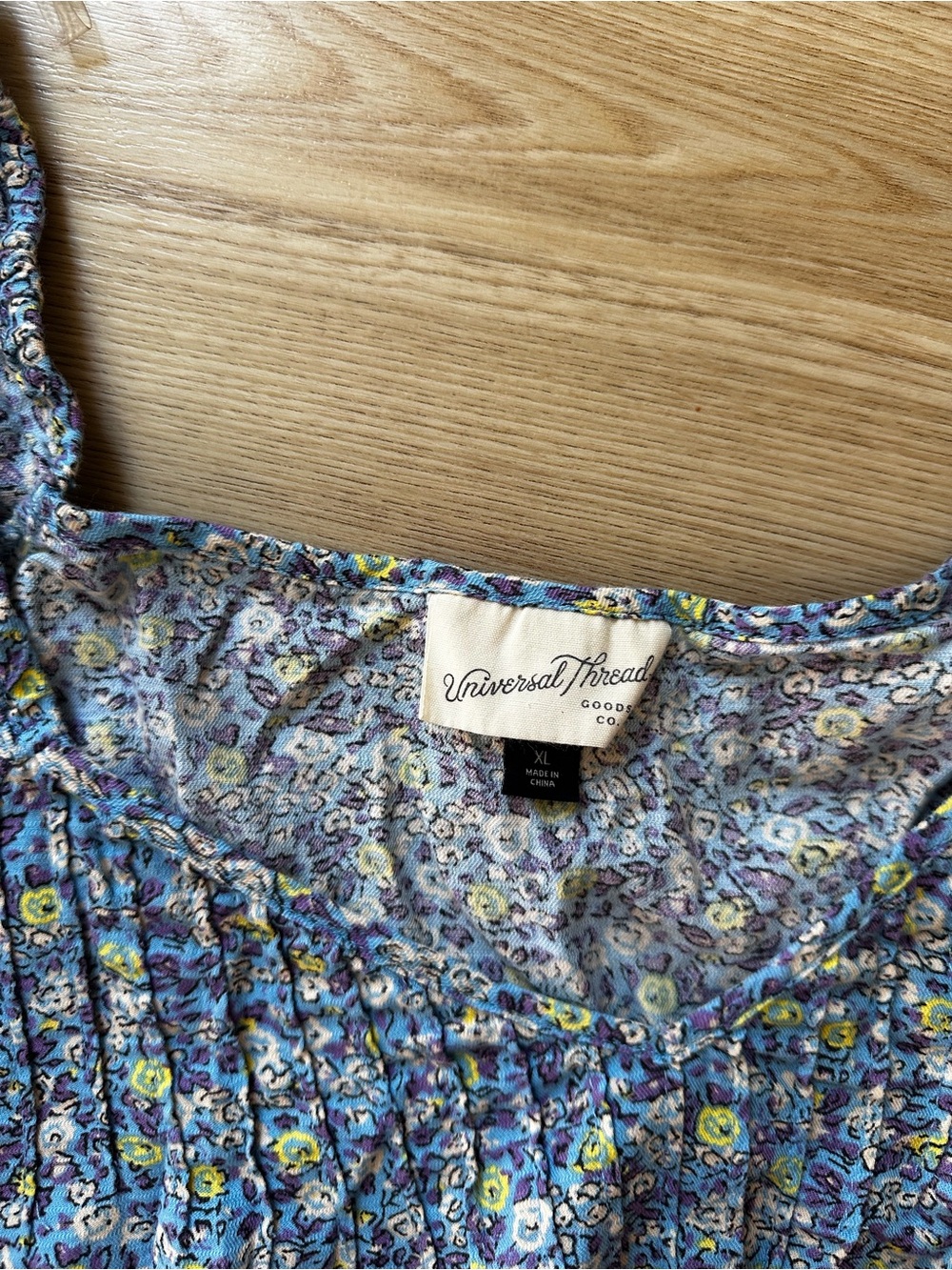 Universal Thread Blue Floral Ruffled Top - Picture 3 of 3